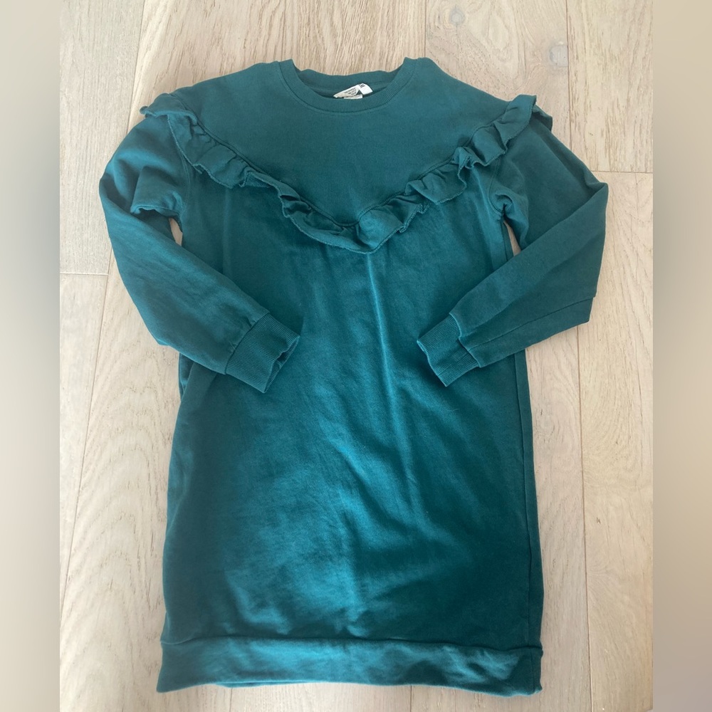 H & M sweatshirt dress - emerald green size 8-10